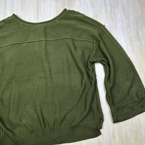 NWT Wonderly Fall Olive Drop Shoulder Henley Neck Pullover Boxy Sweater XL - Picture 13 of 14